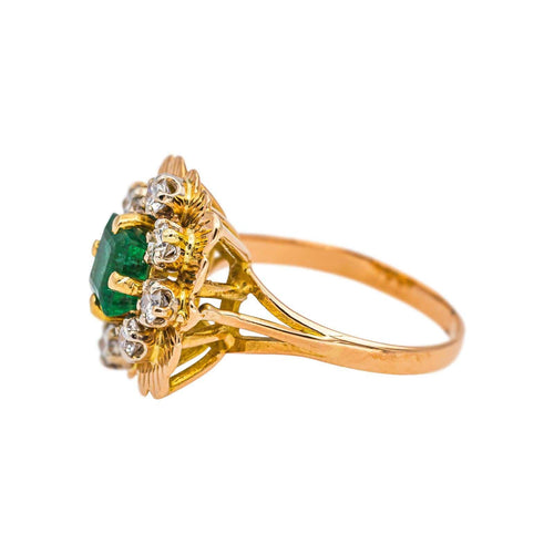 Bague 49 Bague Or jaune Emeraude, Diamant 58 Facettes 4937790RV