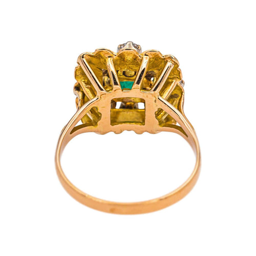 Bague 49 Bague Or jaune Emeraude, Diamant 58 Facettes 4937790RV