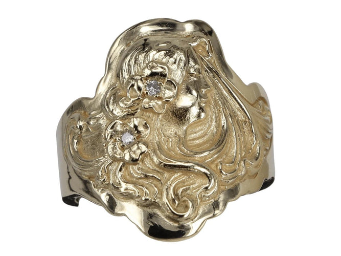 Bague 54 Bague en or jaune 18 carats et diamants 58 Facettes BA-1131
