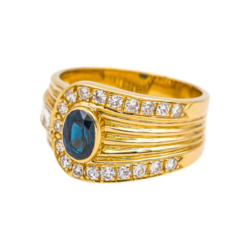 Bague 53 Bague Or jaune Saphir, Diamant 58 Facettes 4931992CN