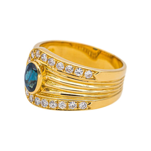 Bague 53 Bague Or jaune Saphir, Diamant 58 Facettes 4931992CN
