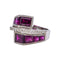 Bague 58 Bague Or blanc Grenat, Diamant 58 Facettes 4936101CN