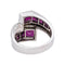 Bague 58 Bague Or blanc Grenat, Diamant 58 Facettes 4936101CN