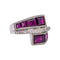 Bague 58 Bague Or blanc Grenat, Diamant 58 Facettes 4936101CN