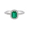 Bague 58 Bague Or blanc Emeraude, Diamant 58 Facettes 4951642CN