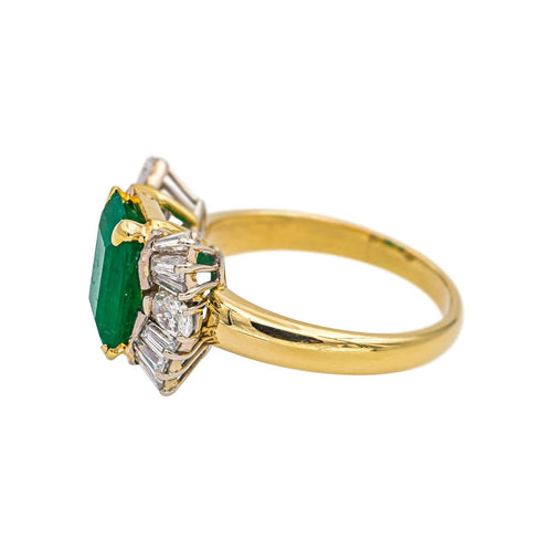 Bague 57 Bague Or jaune Emeraude, Diamant 58 Facettes 4960095CN