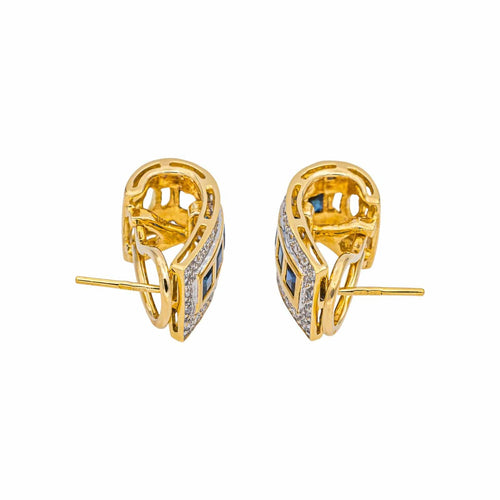 Boucles d'oreilles Boucles d'oreilles Or jaune, Or blanc Diamant, Saphir 58 Facettes 4969985RV