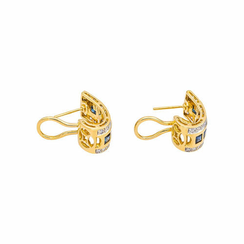 Boucles d'oreilles Boucles d'oreilles Or jaune, Or blanc Diamant, Saphir 58 Facettes 4969985RV