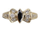 Bague 55 Bague marquise Art déco en or jaune, saphir et diamants 58 Facettes BA-508