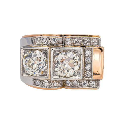 Bague 50 Bague Tank Or rose, Platine Diamant 58 Facettes 4967445CN