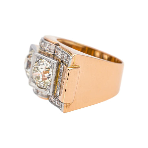 Bague 50 Bague Tank Or rose, Platine Diamant 58 Facettes 4967445CN