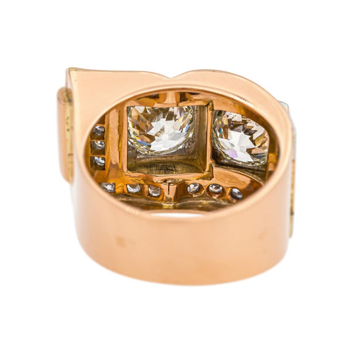 Bague 50 Bague Tank Or rose, Platine Diamant 58 Facettes 4967445CN