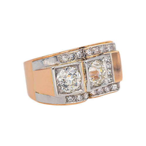 Bague 50 Bague Tank Or rose, Platine Diamant 58 Facettes 4967445CN