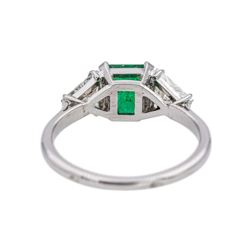 Bague 49 Bague Or blanc Emeraude, Diamant 58 Facettes 5014360RV