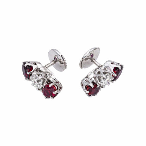 Boucles d'oreilles Boucles d'oreilles Or blanc Diamant, Rubis 58 Facettes 5039430RV