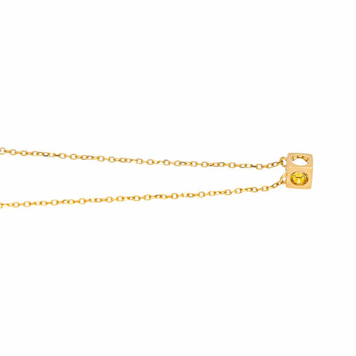 Collier Dinh Van Collier Cube Or jaune Saphir jaune 58 Facettes 5094210RV