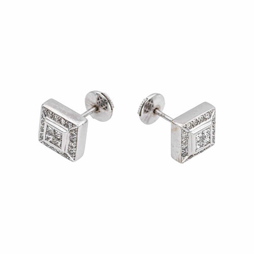 Boucles d'oreilles Boucles d'oreilles Or blanc Diamant 58 Facettes 5117971CN