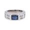 Bague 54 Bague Or blanc Saphir, Diamant 58 Facettes 5106091CN