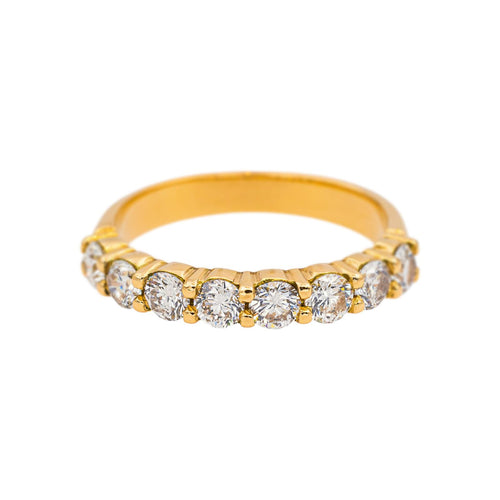 Bague 54 Bague  Demi-alliance  Or jaune Diamant 58 Facettes 5114924CN