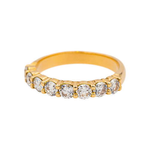 Bague 54 Bague  Demi-alliance  Or jaune Diamant 58 Facettes 5114924CN