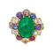 Bague 51 Bague Cocktail Or jaune Emeraude, Corindon, Diamant 58 Facettes 5163617CN