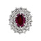 Bague 52 Bague Or blanc Rubis, Diamant 58 Facettes 5163618CN