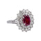 Bague 52 Bague Or blanc Rubis, Diamant 58 Facettes 5163618CN