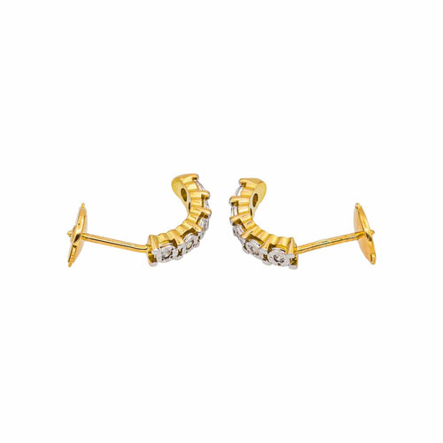 Boucles d'oreilles Boucles d'oreilles Demi-créoles  Or jaune, Or blanc Diamant 58 Facettes 5177687RV