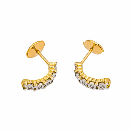 Boucles d'oreilles Boucles d'oreilles Demi-créoles  Or jaune, Or blanc Diamant 58 Facettes 5177687RV