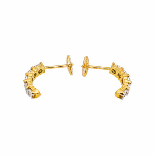 Boucles d'oreilles Boucles d'oreilles Demi-créoles  Or jaune, Or blanc Diamant 58 Facettes 5177687RV