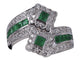 Bague Bague Toi et moi Emeraude et Diamants en or blanc 58 Facettes BA-1006