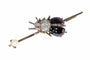 Broche Broche victorienne française en forme de barrette ornée d'un scarabée serti de grenats, de rubis et de diamants 58 Facettes 26050-0148