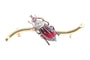 Broche Broche scarabée victorienne française, un insecte vif en grenat, rubis et diamants 58 Facettes 26050-0210
