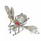 Broche Broche abeille en diamant de la fin de l'époque victorienne, thorax en rubis et yeux en émeraude 58 Facettes 26050-0264
