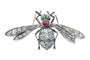 Broche Broche abeille en diamant de la fin de l'époque victorienne, thorax en rubis et yeux en émeraude 58 Facettes 26050-0264