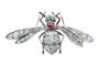 Broche Broche abeille en diamant de la fin de l'époque victorienne, thorax en rubis et yeux en émeraude 58 Facettes 26050-0264