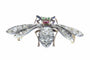 Broche Broche abeille en diamant de la fin de l'époque victorienne, thorax en rubis et yeux en émeraude 58 Facettes 26050-0264