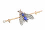 Broche Broche mouche victorienne française, vers 1900, ornée de diamants, saphirs, rubis et perle. 58 Facettes 26050-0267