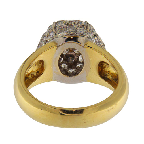 Bague Bague dôme en or jaune et blanc pavée de diamants 58 Facettes G3900