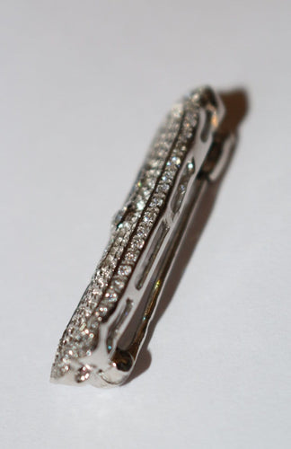 Broche Broche-barrette Art déco en or blanc 18 carats et diamants 58 Facettes 603