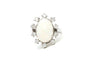 Bague 53 Bague contemporaine en or blanc 14 carats avec opale et diamants 58 Facettes 21993