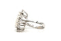 Bague 53 Bague contemporaine en or blanc 14 carats avec opale et diamants 58 Facettes 21993