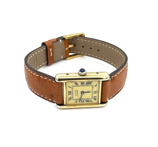 Montre Cartier Tank Must - Montre vermeil avec coffret 58 Facettes 260016