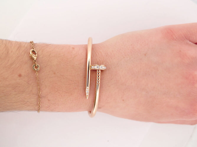 Bracelet bracelet CARTIER juste un clou crb604851 or rose 18k & 32 diamants 58 Facettes 272554
