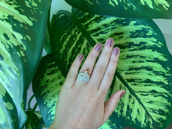 Bague 53.5 Bague cocktail en or blanc et diamants 58 Facettes RNG-118