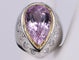 Bague 60 Bague en or blanc avec améthyste poire et diamant 58 Facettes BA-1492