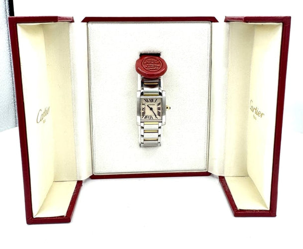Montre Cartier Tank Française - Montre femme en or jaune et acier 58 Facettes 260024