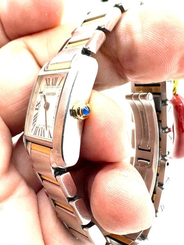 Montre Cartier Tank Française - Montre femme en or jaune et acier 58 Facettes 260024