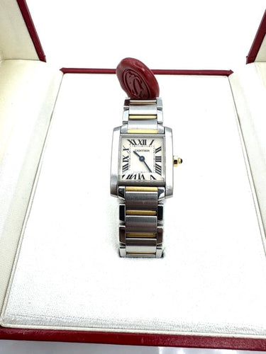 Montre Cartier Tank Française - Montre femme en or jaune et acier 58 Facettes 260024