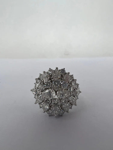 Bague 54 Bague cocktail en or blanc et diamants 58 Facettes RNG-145